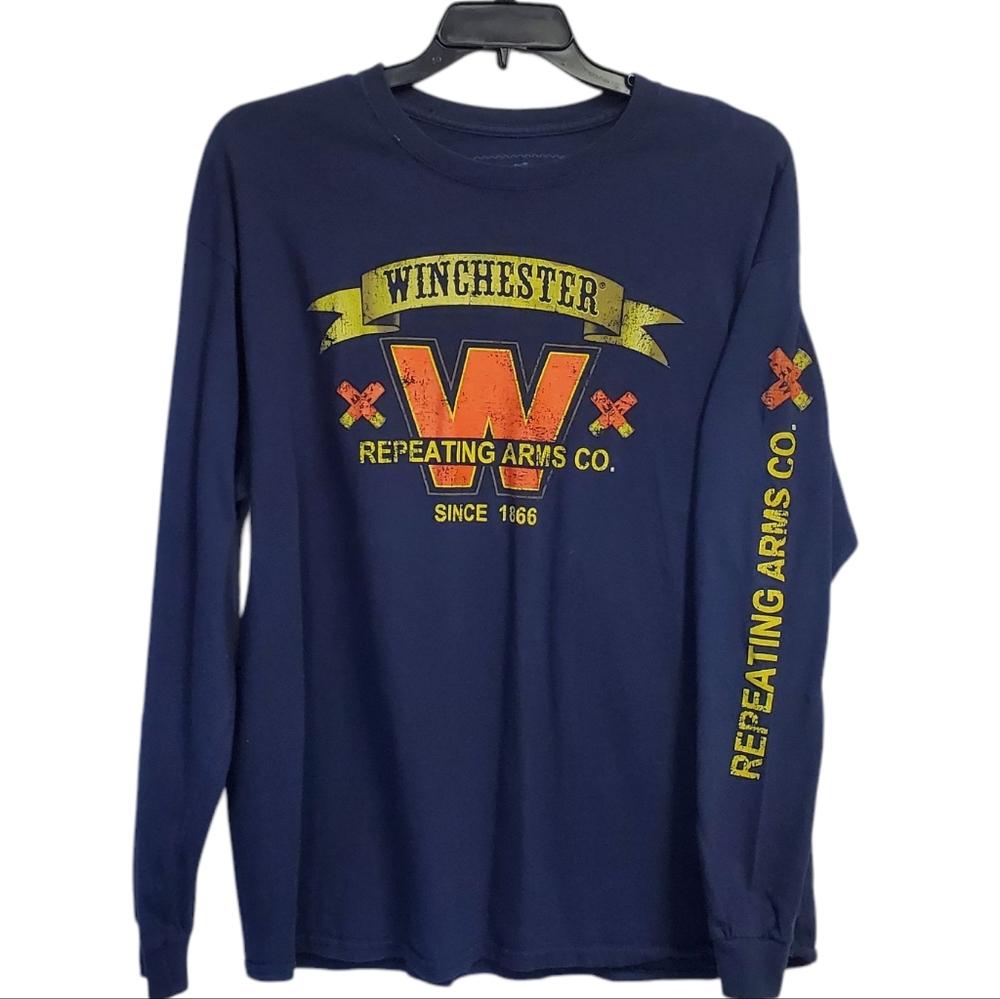 Winchester Men's Graphic Long Sleeve Shirt Navy Size XL
